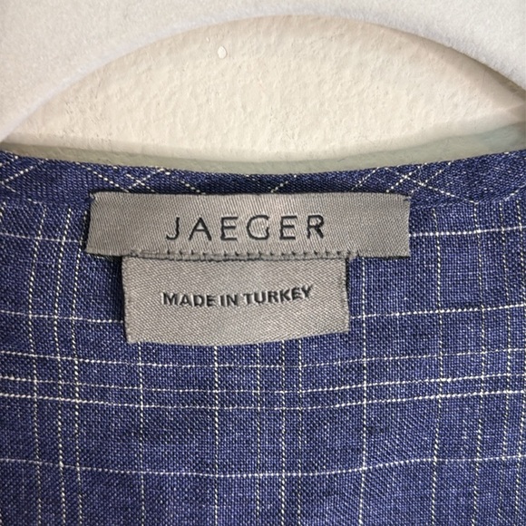 Jaeger Linen Button Down Blouse Size Size 14 Lagenlook Summer - Picture 2 of 7